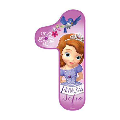Sofia the First Number 1 Edible Icing Image - Click Image to Close